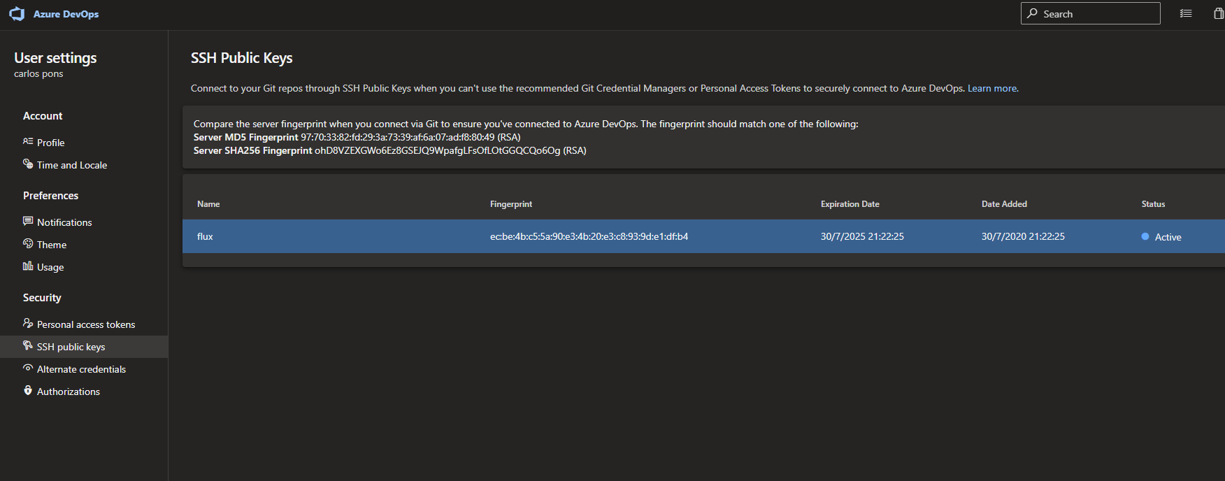 Azure DevOps flux SSH key