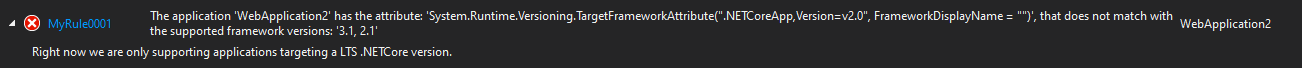 Framework .Net Core 2.0 error